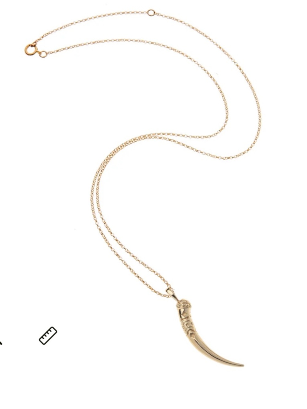 Gold Tusk Pendant Necklace by